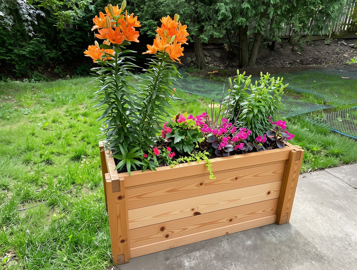 48" x 24" Large Cedar Raised Garden Bed | Western Red Cedar Planter Box (L x W)